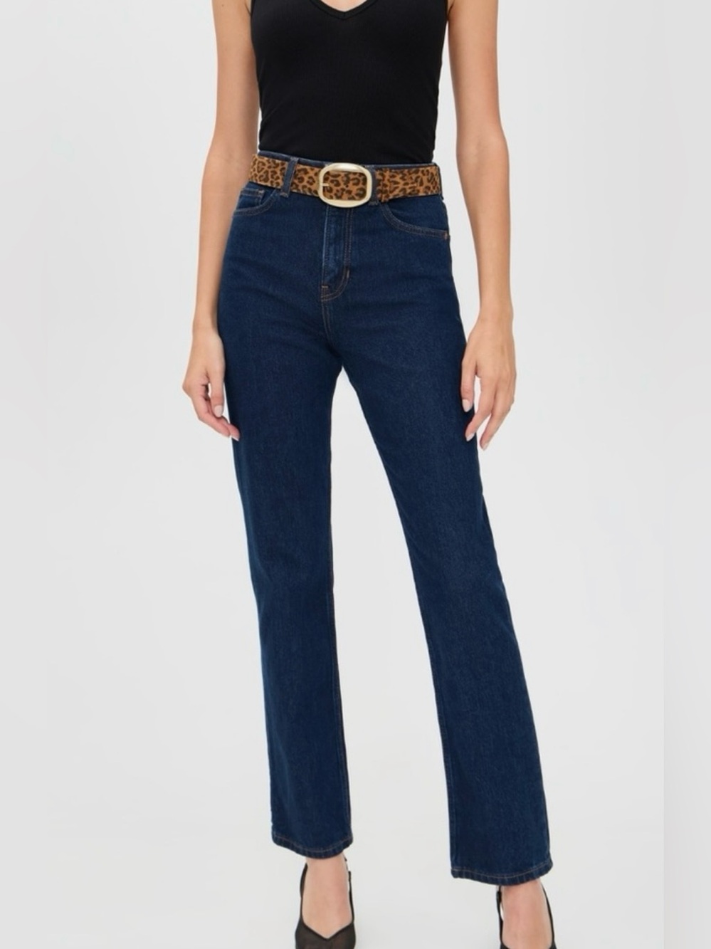 Reformation Seneca High Rise Straight Leg Cropped Dark Wash Jeans Women’s 34